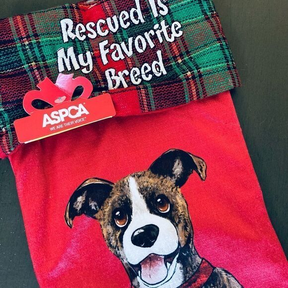 ASPCA Christmas Rescue Dog Holiday Stocking - Picture 2 of 3
